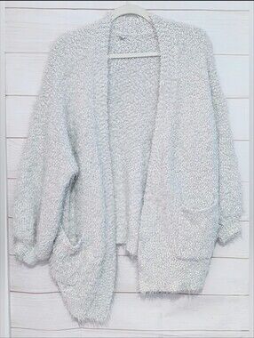 Melrose and Market Soft Plush Open-Front Cardigan in Light 🩶 Gray 🩶 Size XXL
